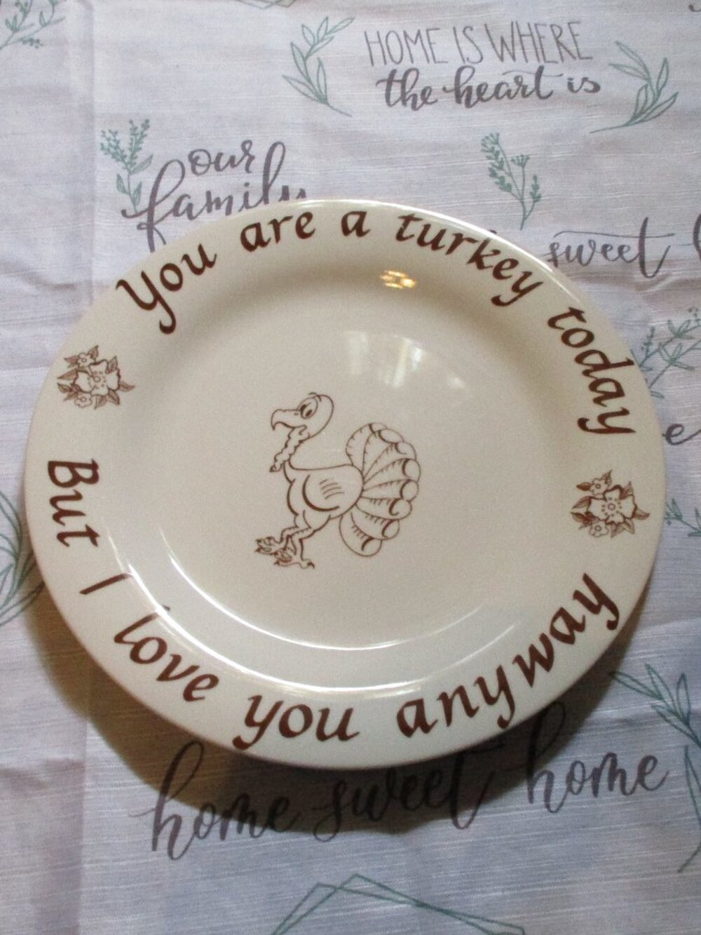 Vintage 1981 Heirloom Plate Co " You Are A Turkey Today, But I Love You Anyway"